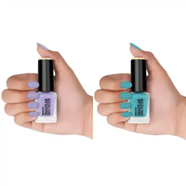 Nail Paint for Women, Purple & Teal, Pack of 2