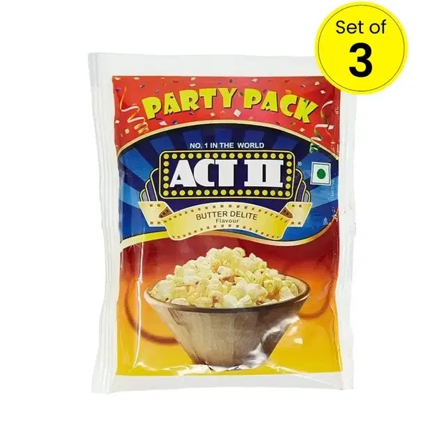 Act II Instant Popcorn Party Pack Butter Delite 3X150 g
