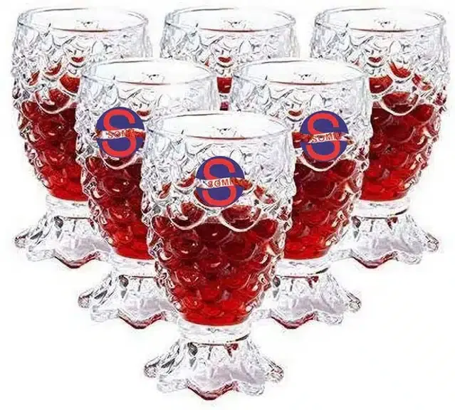 Fancy Water & Wine Glass, 30 ml, Pack of 6