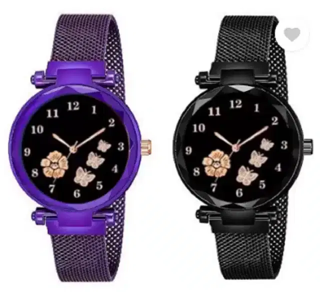 Analog Watch for Women, Pack of 2 (Multicolor)