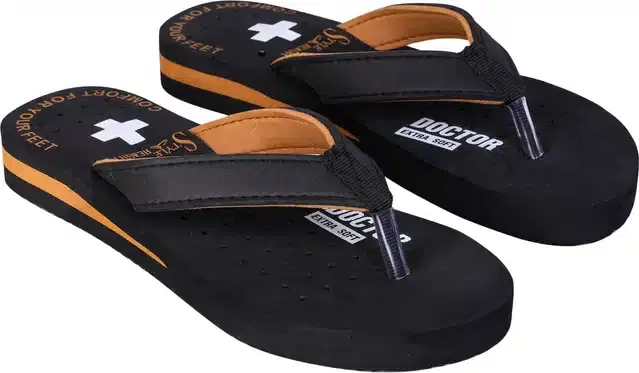 Flip Flops for Women (Black, 5)