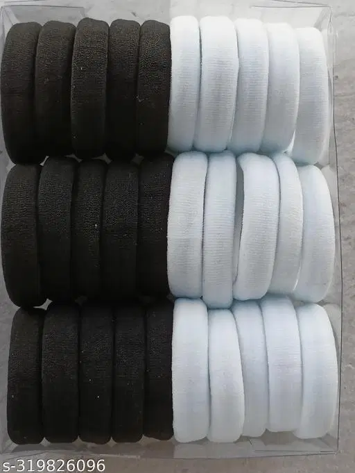 Pack of 30 Nylon Hair Bands for Women (White, Pack of 30)