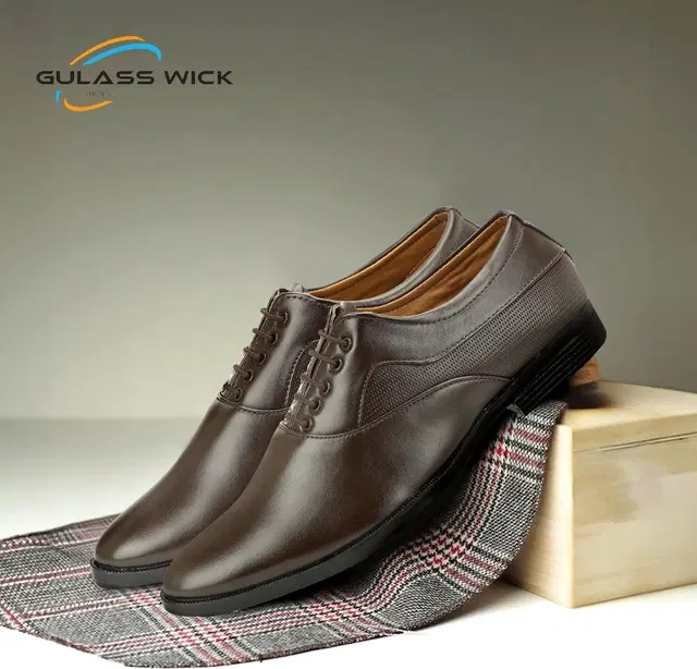 Lace Up Formal Shoes for Men (Brown, 6)