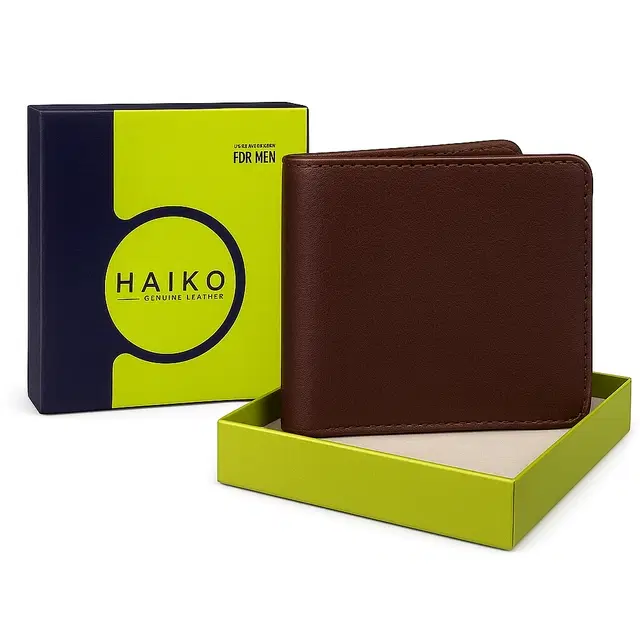 Casual Bifold Dark Brown Wallet for Men, Pack of 1