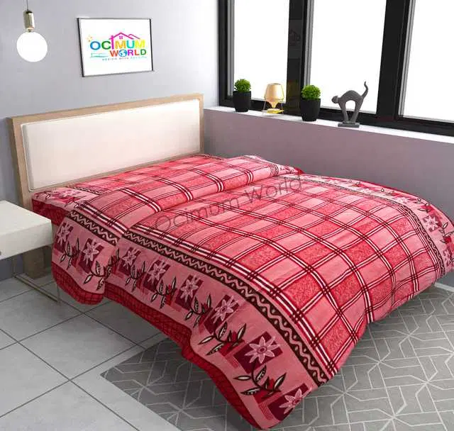 MORADO Double Bed Woolen Fabric Duvet Cover for Winters, Red, 90X100 Inches, M-10