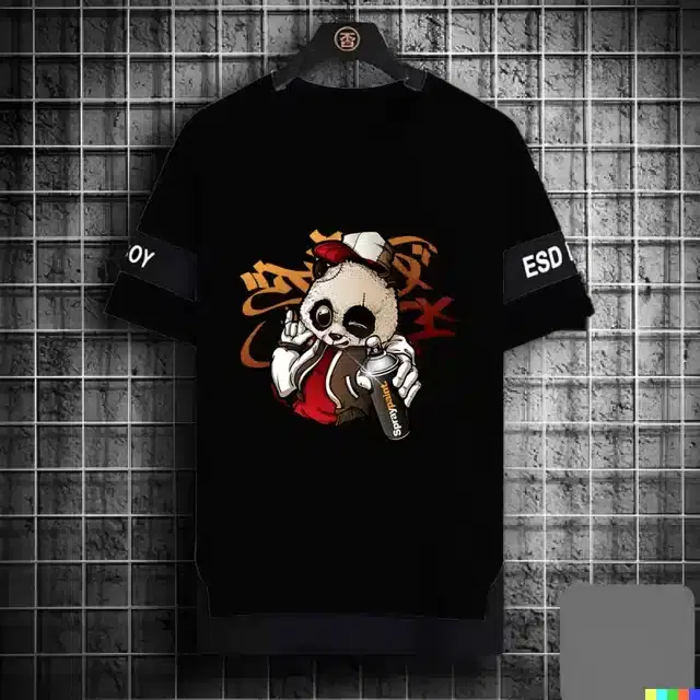 Half Sleeves Oversized T-shirt for Men (Black, L)