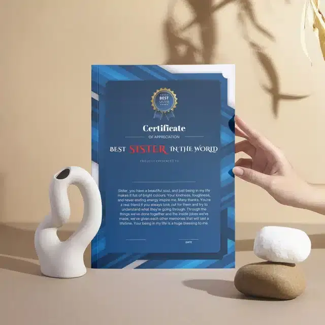 Birthday Greeting Card with Envelope for Sister, Multicolor, Set of 1