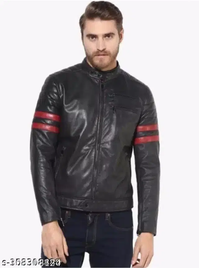 Synthetic Jacket for Men (Black, M)