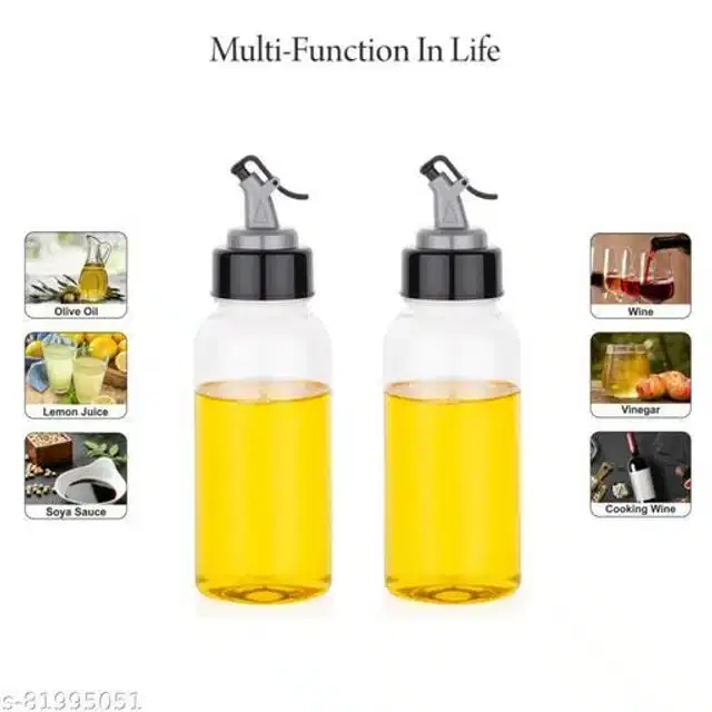 Oil Dispenser, Transparent, 500 ml, Pack of 2