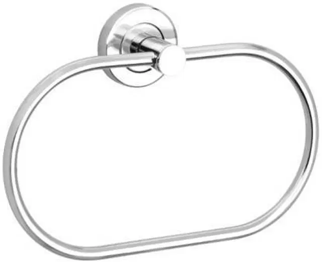 Stainless Steel Multipurpose Towel Ring with Wall Flange, Silver, Set of 1