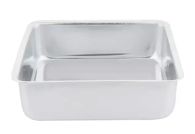 Square Aluminium Cake Mould, Silver