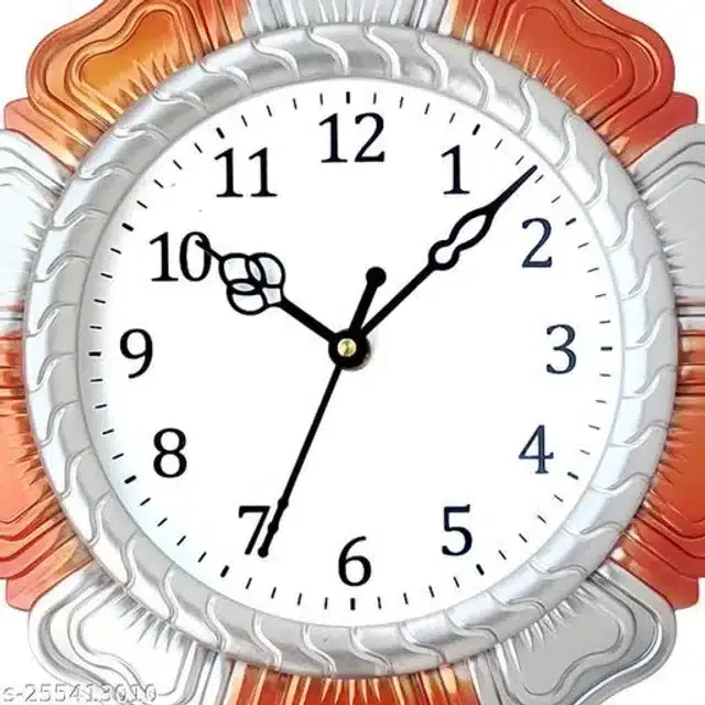 Analog Wall Clock, Orange, 27x27 cm