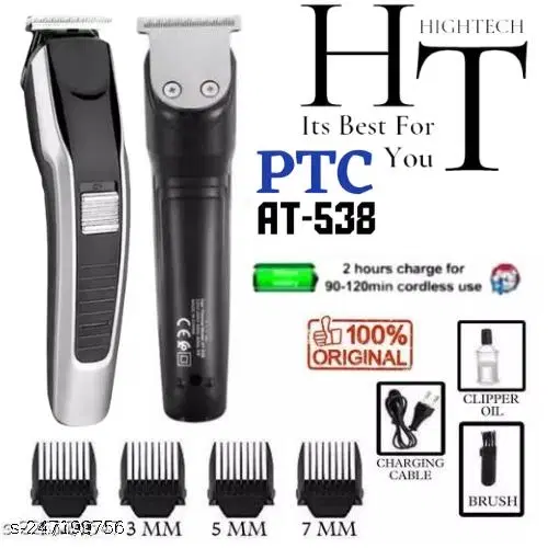 538 Rechargeable Trimmer for Men, Silver & Black