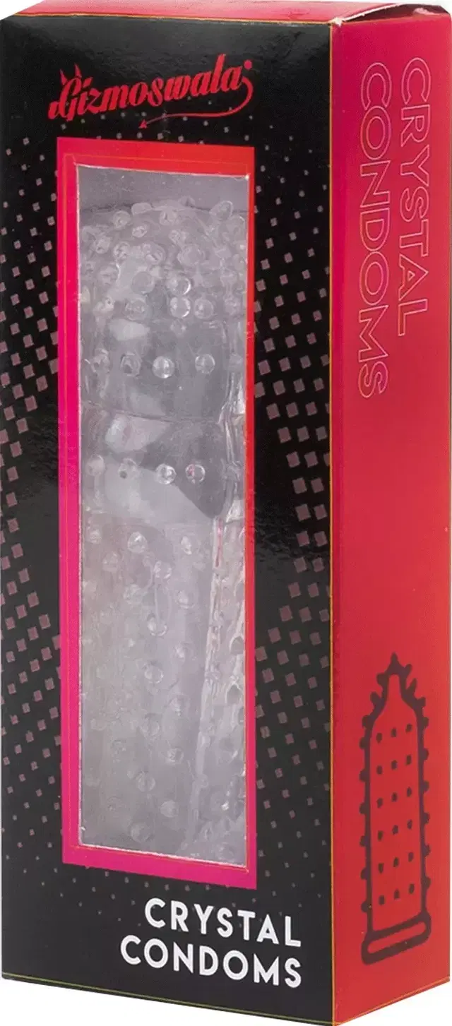 A R Silicone Crystal Dotted Condom for Men, Transparent