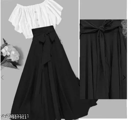 Polyester Solid Dress for Girls, Black (3-4 Years)