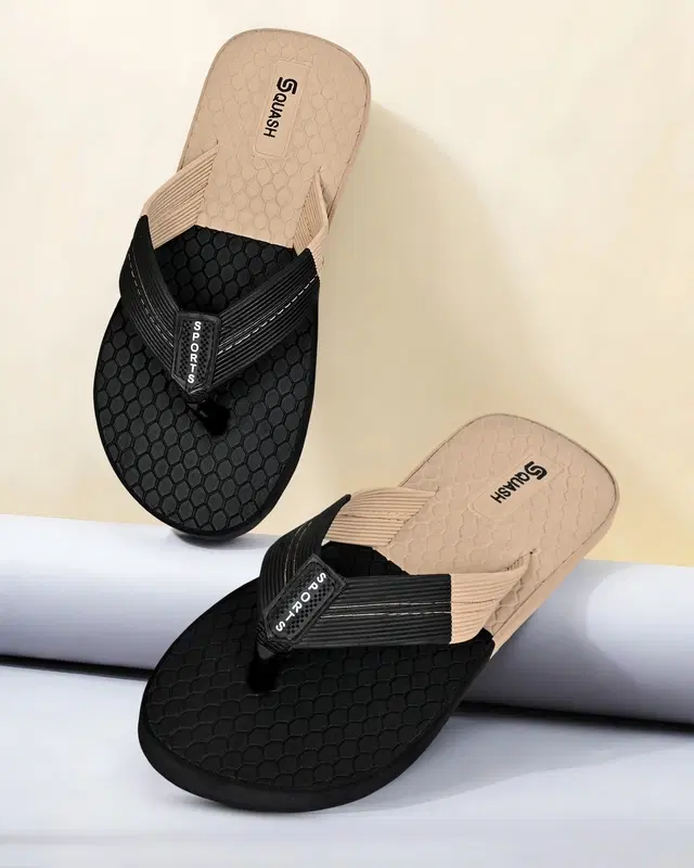 Casual Flipflops for Men (Black, 6)