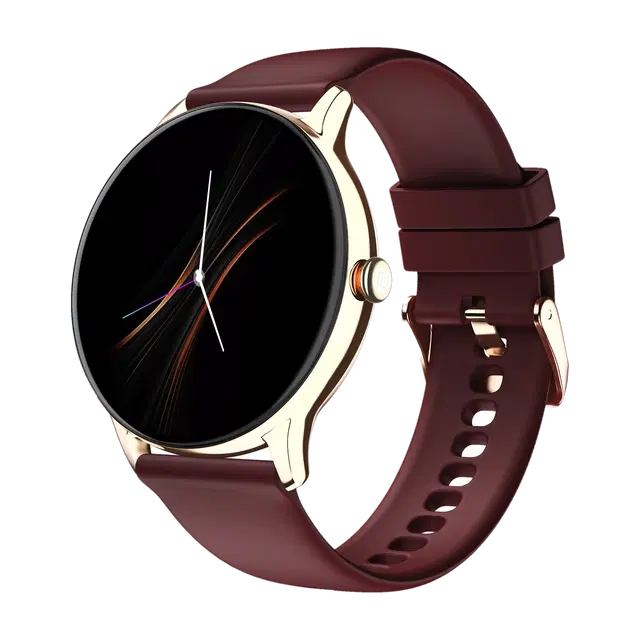 Noise Twist Go 1.39'' Display, Bluetooth Calling, Metallic Finish, 100 Sports Modes Smartwatch (Gold Wine Strap, Regular)