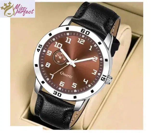 Analog Display Watch for Men (Brown, Free Size)