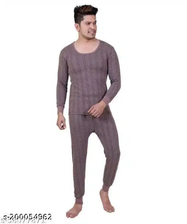 Wool Thermal Set for Men (Brown, S)
