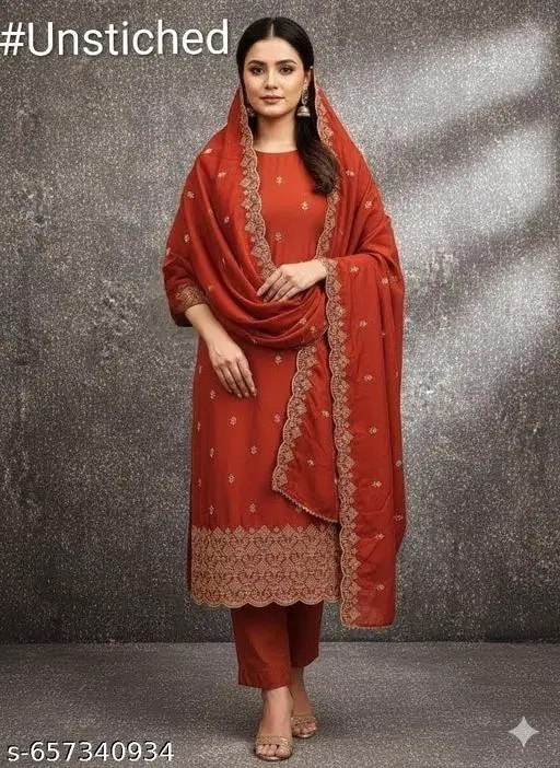 Printed Ethnic Motif Palazzo Suits for Women (Multicolor, Un Stitched)