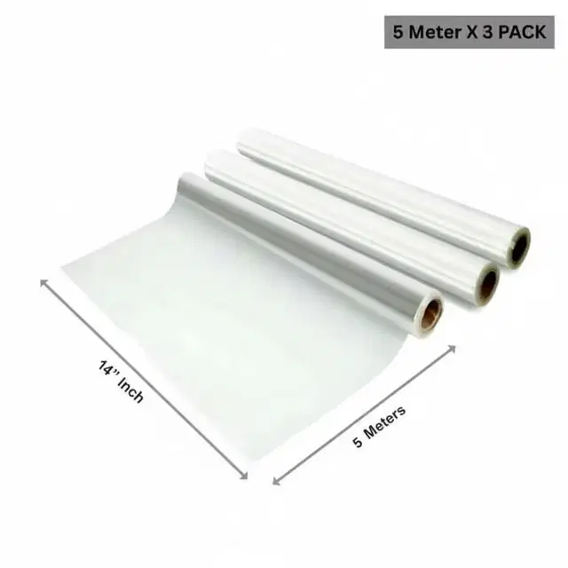 Oddy Transparent Notebook/Book Cover Roll For School & Office Use 5 meter X 3, Pack of 3 Roll