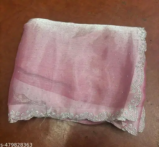 Jimmy Choo Solid Saree For Women, Pink