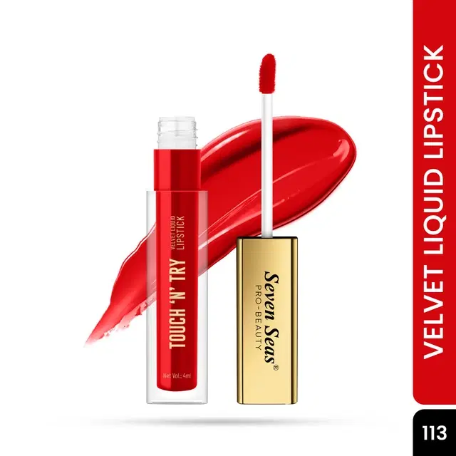 Seven Seas Liquid Lipstick for Women, Red (4ml)