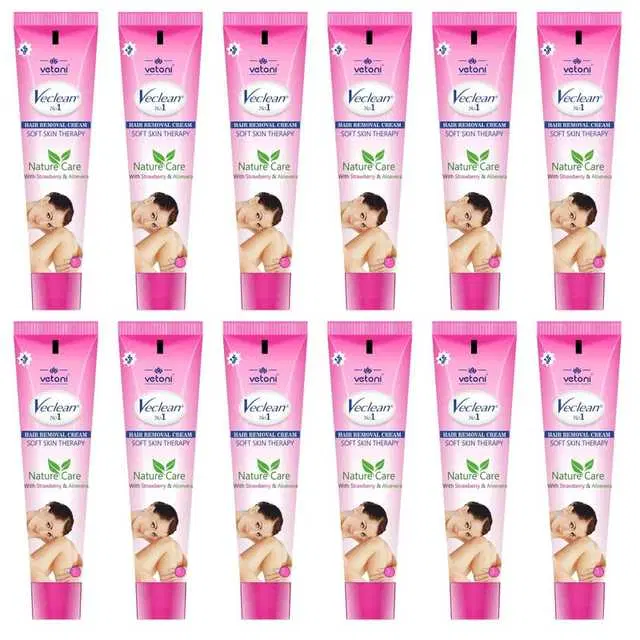 Vetoni Veclean No1 Hair Removal Cream For Women, Pack Of 12, Multicolour, PS-196