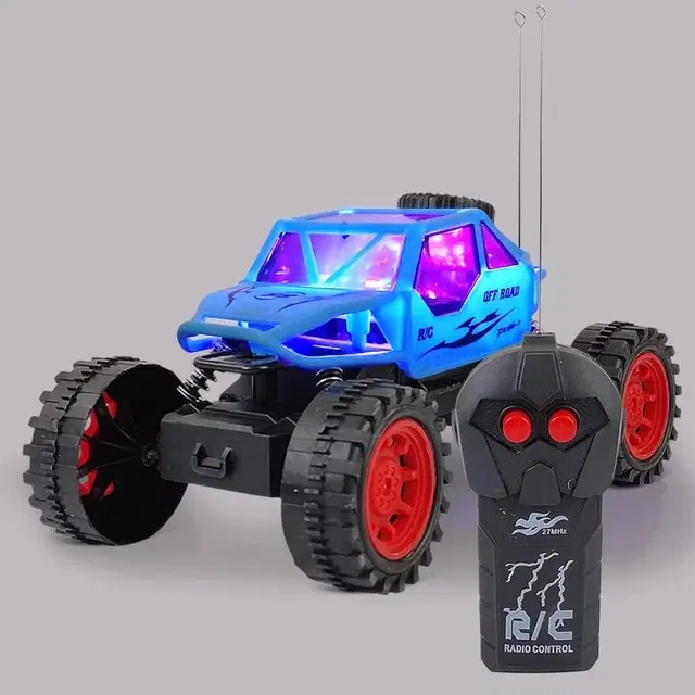 Remote Control Monster Truck with 3D Light for Kids, RC Car for Kids,Off Road Rock Crawler, Pack of 1 (Assorted-Color)