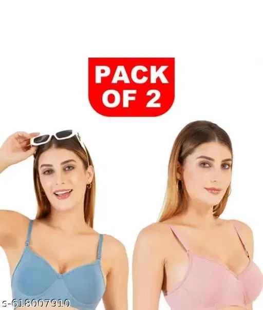 Padded Bra for Women, Pack of 3 (Red, 40B)