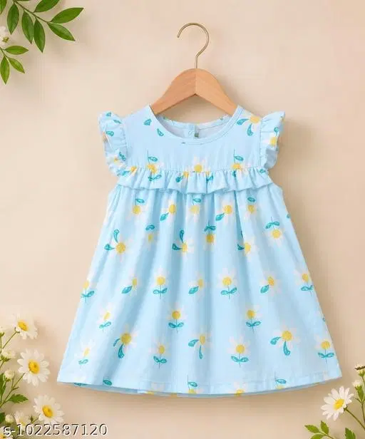 Cotton Frock for Girls (Multicolor, 0-1 Years)