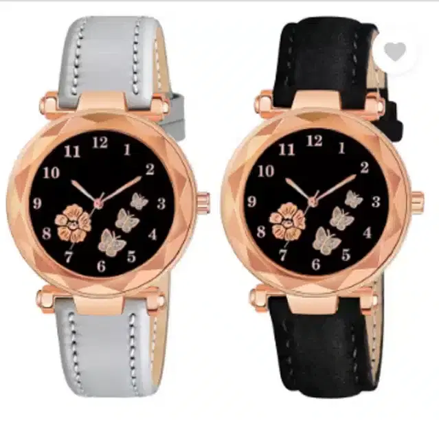 Analog Watch for Women, Pack of 2 (Multicolor)