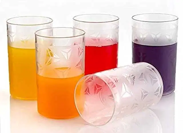 Plastic Unbreakable Water Juice Drinking Glass Set, 250 ml, Pack Of 5, R-078