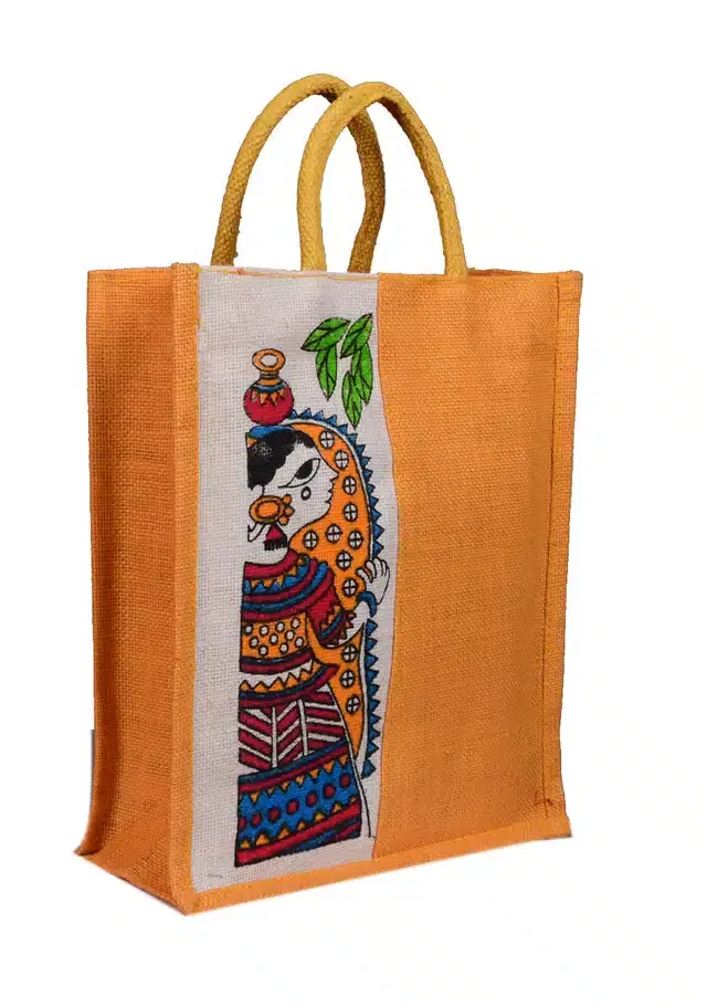 Jute Reusable Grocery Bag, Yellow