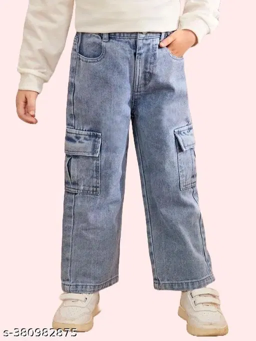 Denim Jeans for Girls (Blue, 11-12 Years)