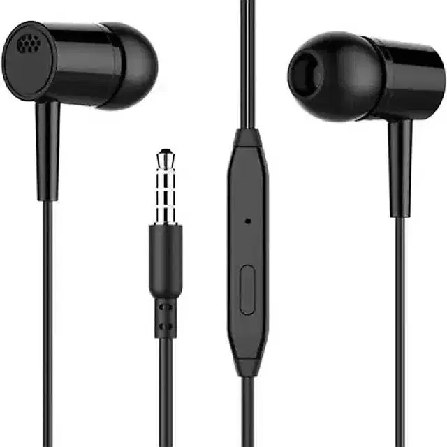 Wired Earphones with Microphone, Black