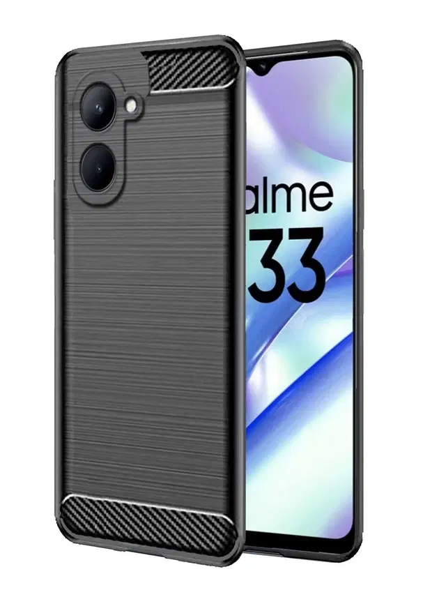Silicone Back Cover for Realme RMX3627 / Realme_C33 (Black)