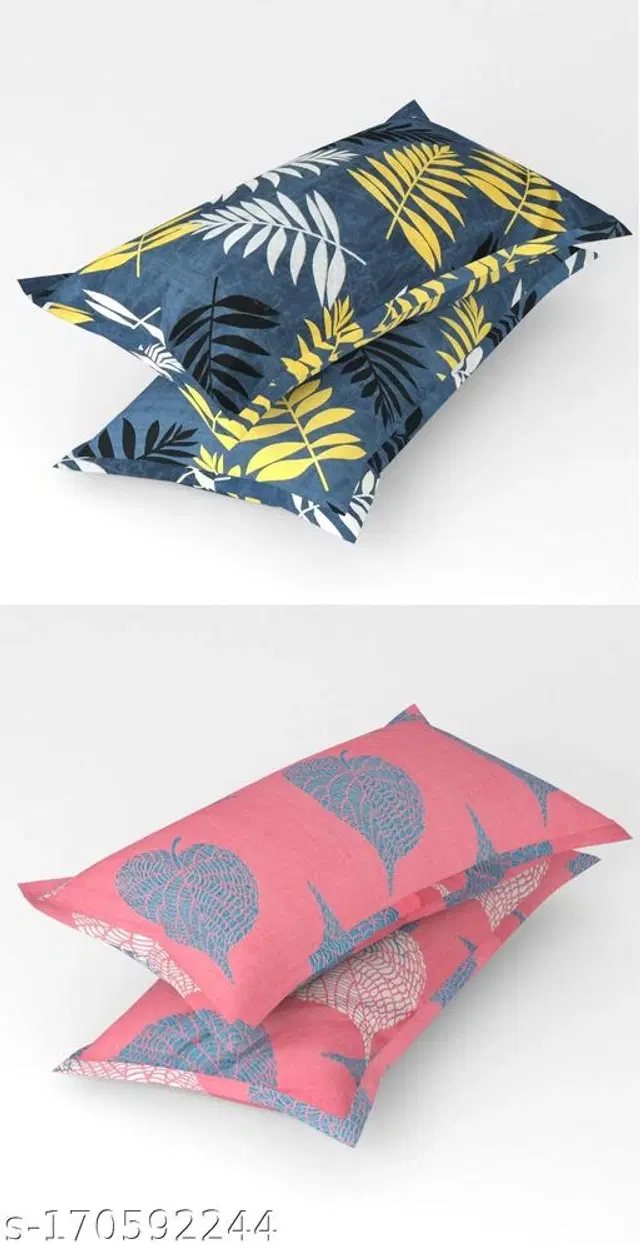 Cotton Pillow Covers, Multicolor, 17x27 inches, Pack of 4