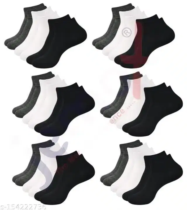 Polycotton Socks for Men, Set of 12 (Multicolor)