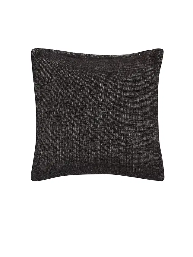 Cotton Cushion Cover, Black, 16x16 inches