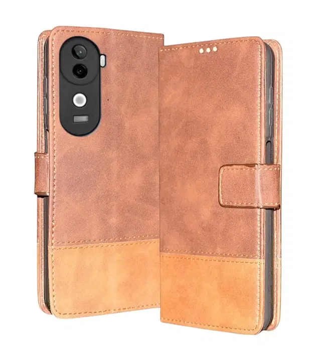 Artificial Leather Mobile Flip Cover for Vivo 2403, Brown