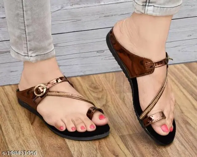 Flats for Women (Brown & Black, 5)