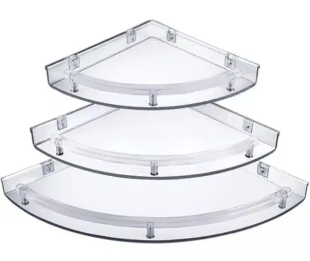 Plastic Bathroom Corner Shelves, Multicolor, Set of 3