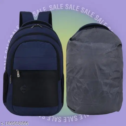 Nylon Backpack for Men & Women, Navy Blue