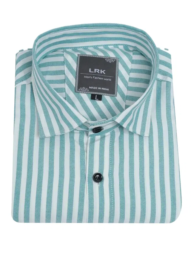 Cotton Blend Shirt for Men (Sea Green, XL)