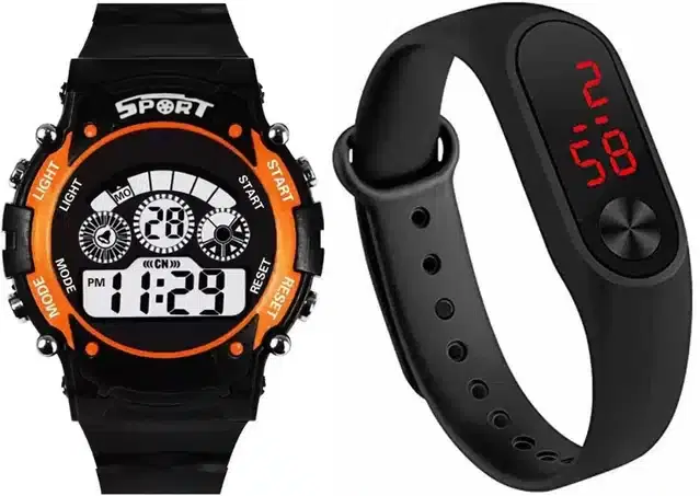 Digital Watch for Kids, Pack of 2 (Black)