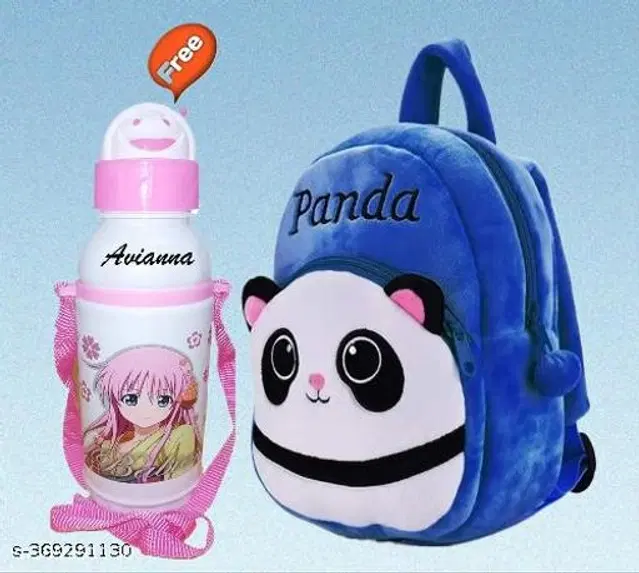 Synthetic Backpack with Sipper for Kids, Multicolor, Set of 2