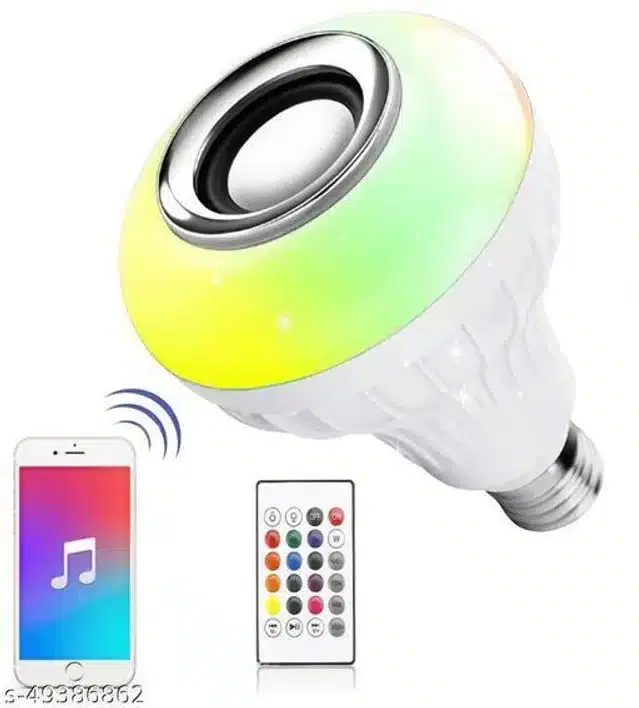 Remote Control Bluetooth Speaker cum LED Bulb, Multicolor