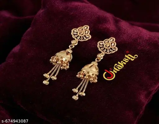 Jhumkhas for Women (Gold, Free Size)