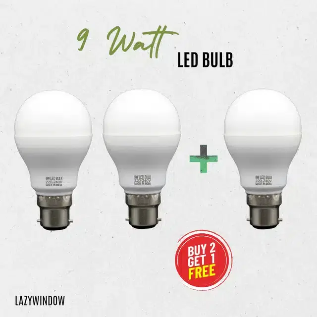 JustOn Premium Quality LED Bulbs, White, 9 W, Pack of 3